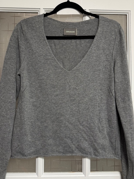 Zadig & Voltaire Tops - Zadig & Voltaire Gray V-Neck Cashmere Blend Sweater